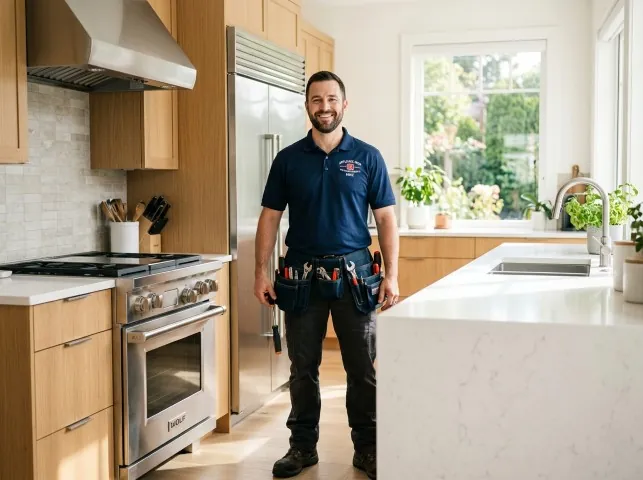 Appliance Repair Hero technician in a Albemarle, NC kitchen after an appliance repair